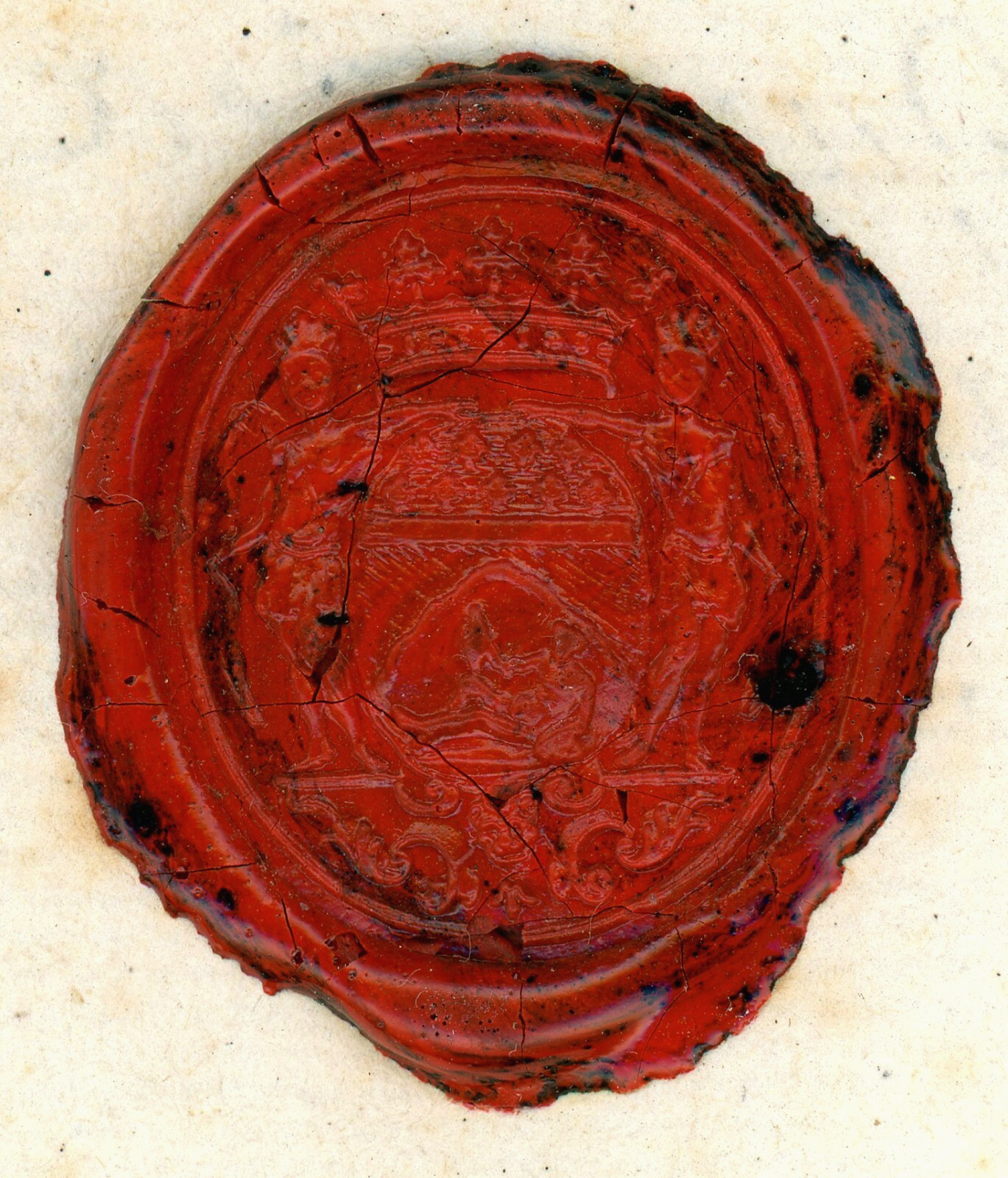 FRENCH India 1757 manuscript – SEE VIDEO – soldier’s death certificate wax seal