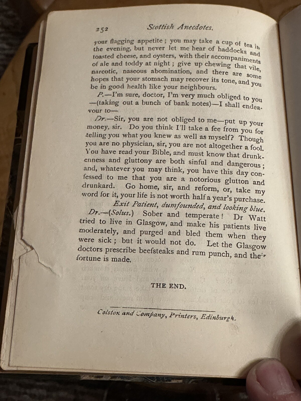 Scottish Jests and Anecdotes Robert Chambers 1880 Antique Leather Bound Marbled
