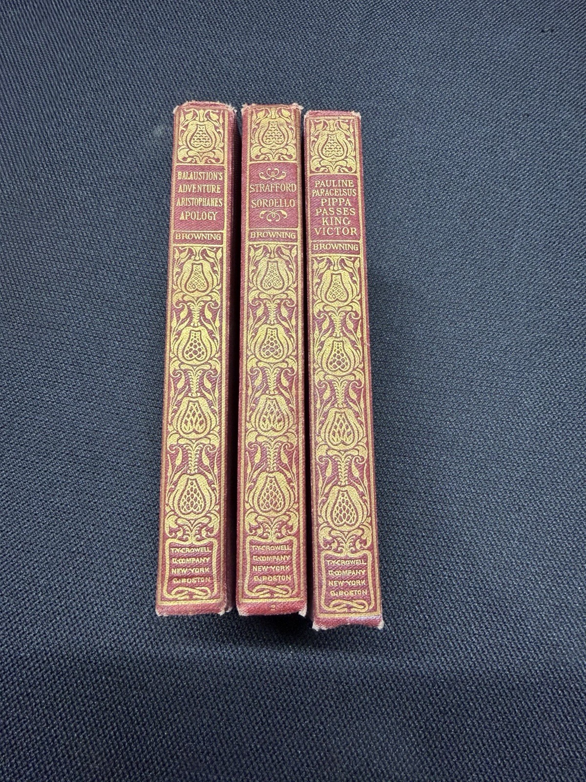 Robert Browning 1898 Edition 3 Books Collection Lot