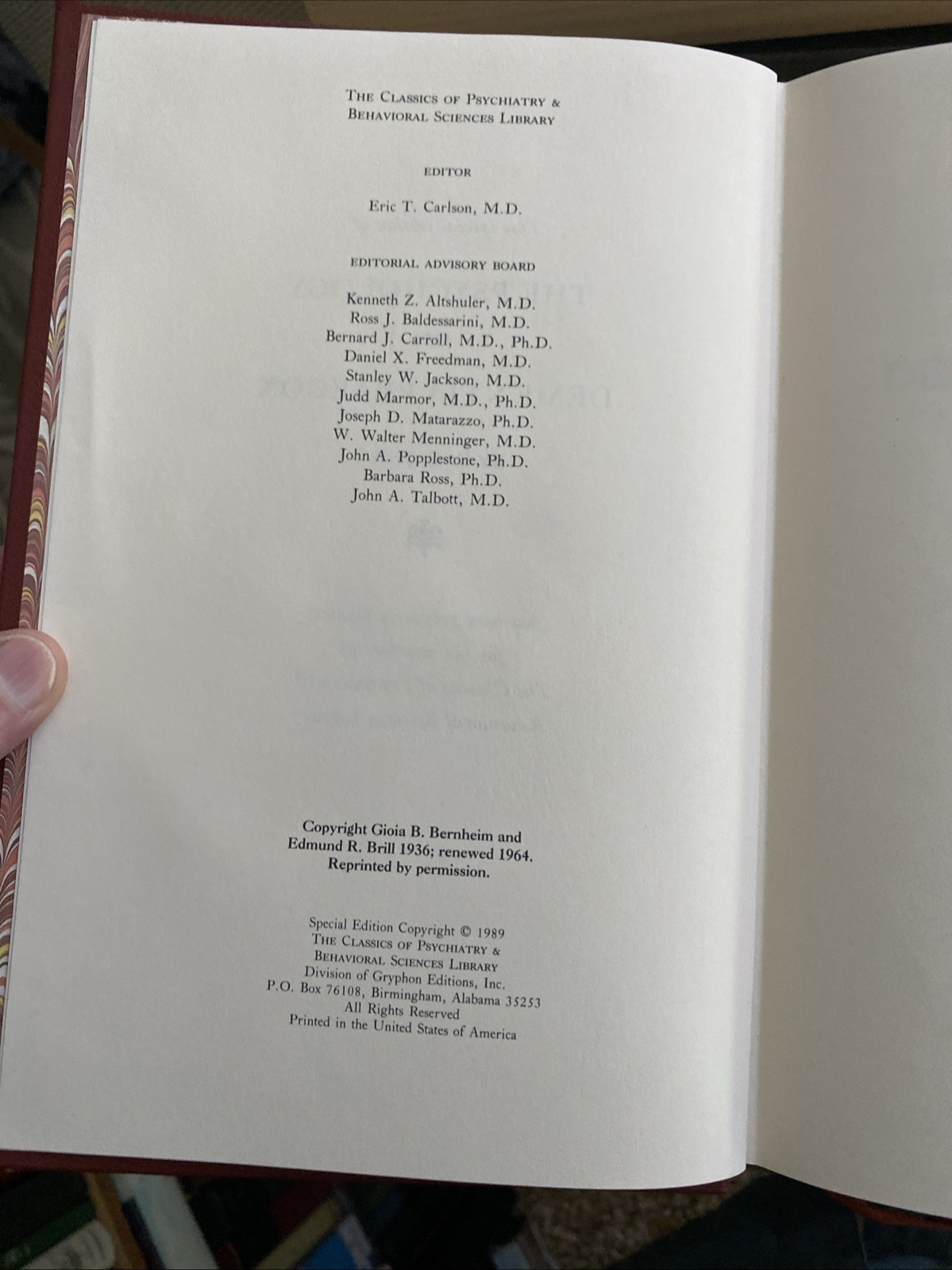 C. G. Jung THE PSYCHOLOGY OF DEMENTIA PRAECOX Gryphon Editions 1st Edition 1st P