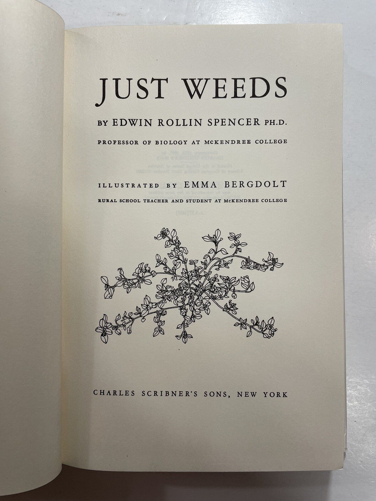 Edwin Rollin SPENCER Just Weeds 1957 Emma Bergdolt BCE Gardening Bergdolt draw