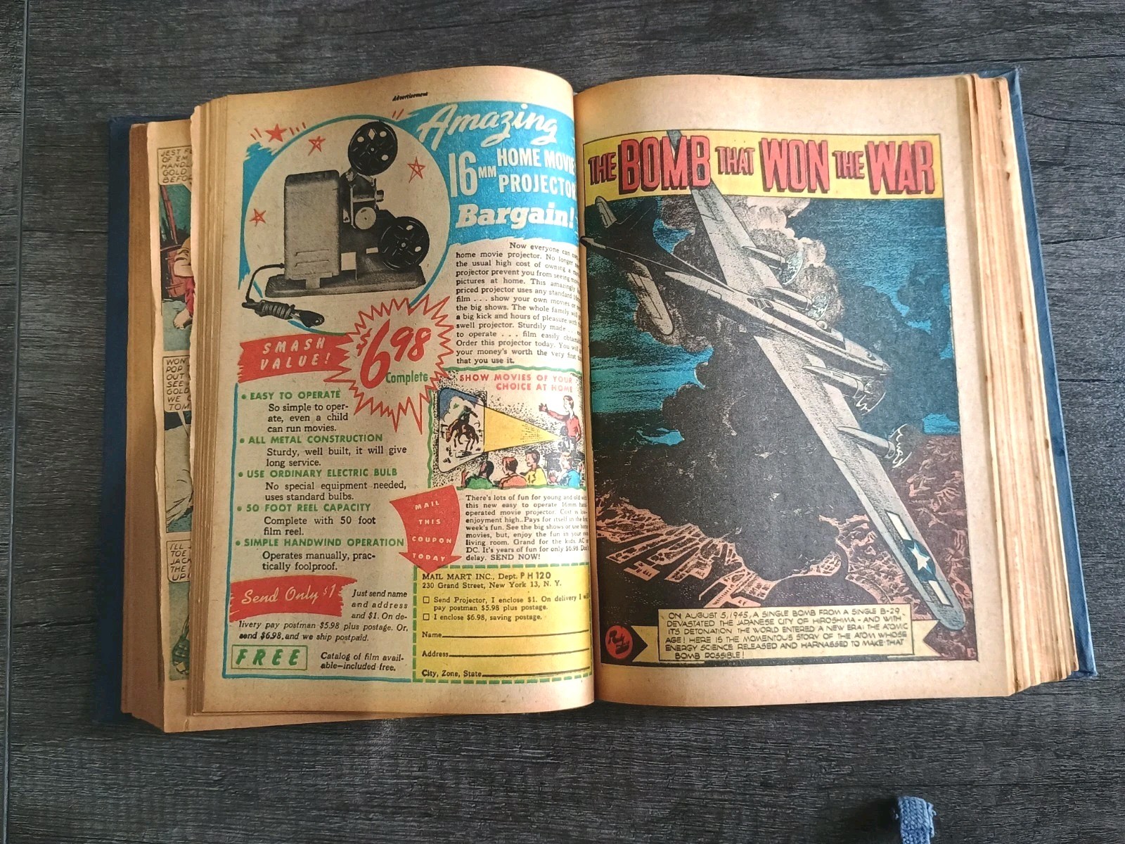 1940s Book Of Bound Comics WWII Science Zorro Joan Of Arc Vintage Ads Etc