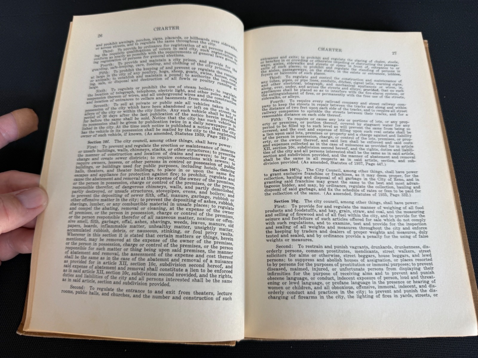 1941 CITY OF RENO Charter & Ordinances Nevada Law Municipal Code – Douglas Busey