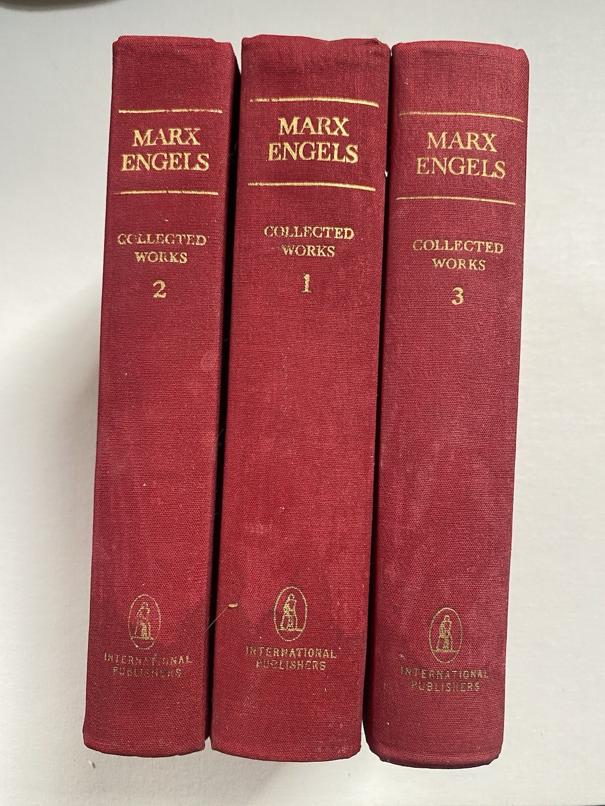 Vintage Marx & Engels Hardcover Book Set (3 Volumes) – Red Cloth Bound Editions