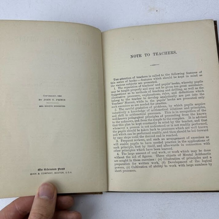 Arithmetic by Grades Book 3 Ginn & Co John T Prince HC 1895