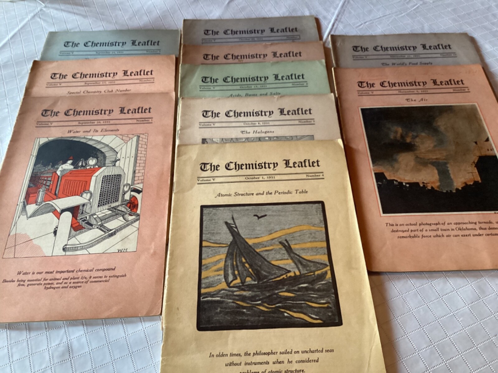 The Chemistry Leaflet, Volume V 1931, 10 weekly issues, 32 pages each issue