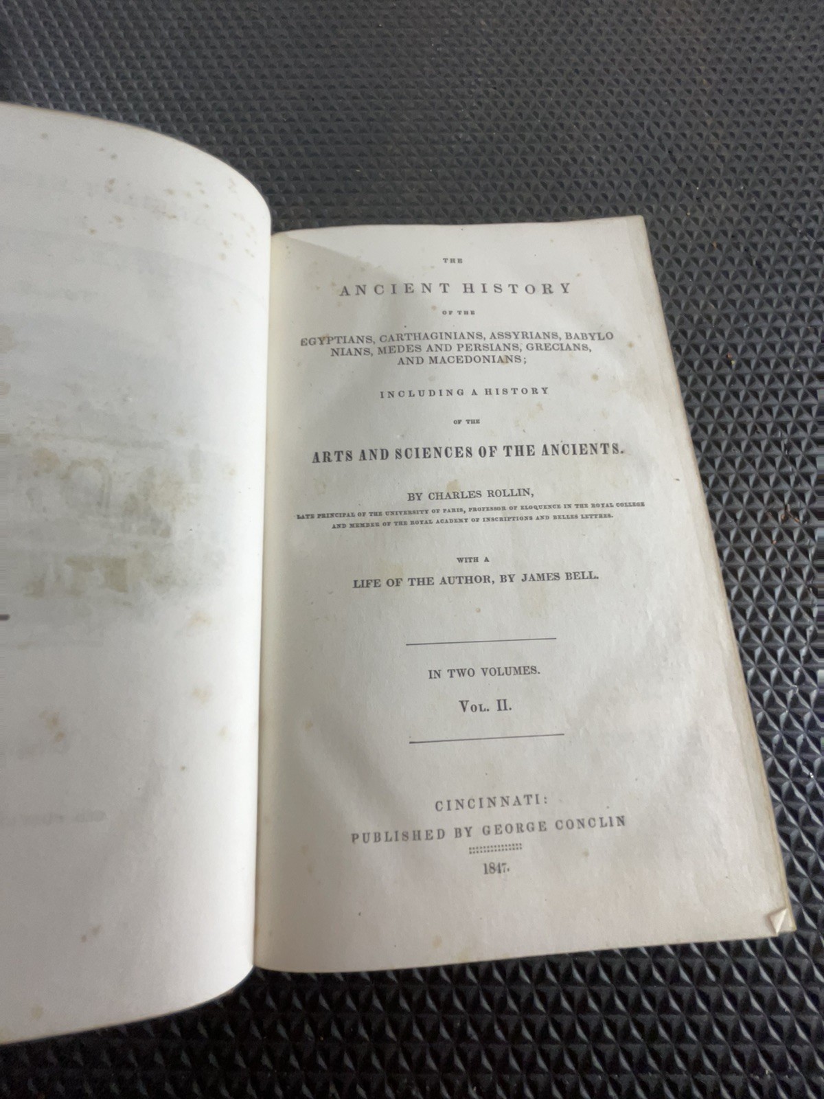 1847 Rollins Ancient History of World Vol. 1 & 2 Leather