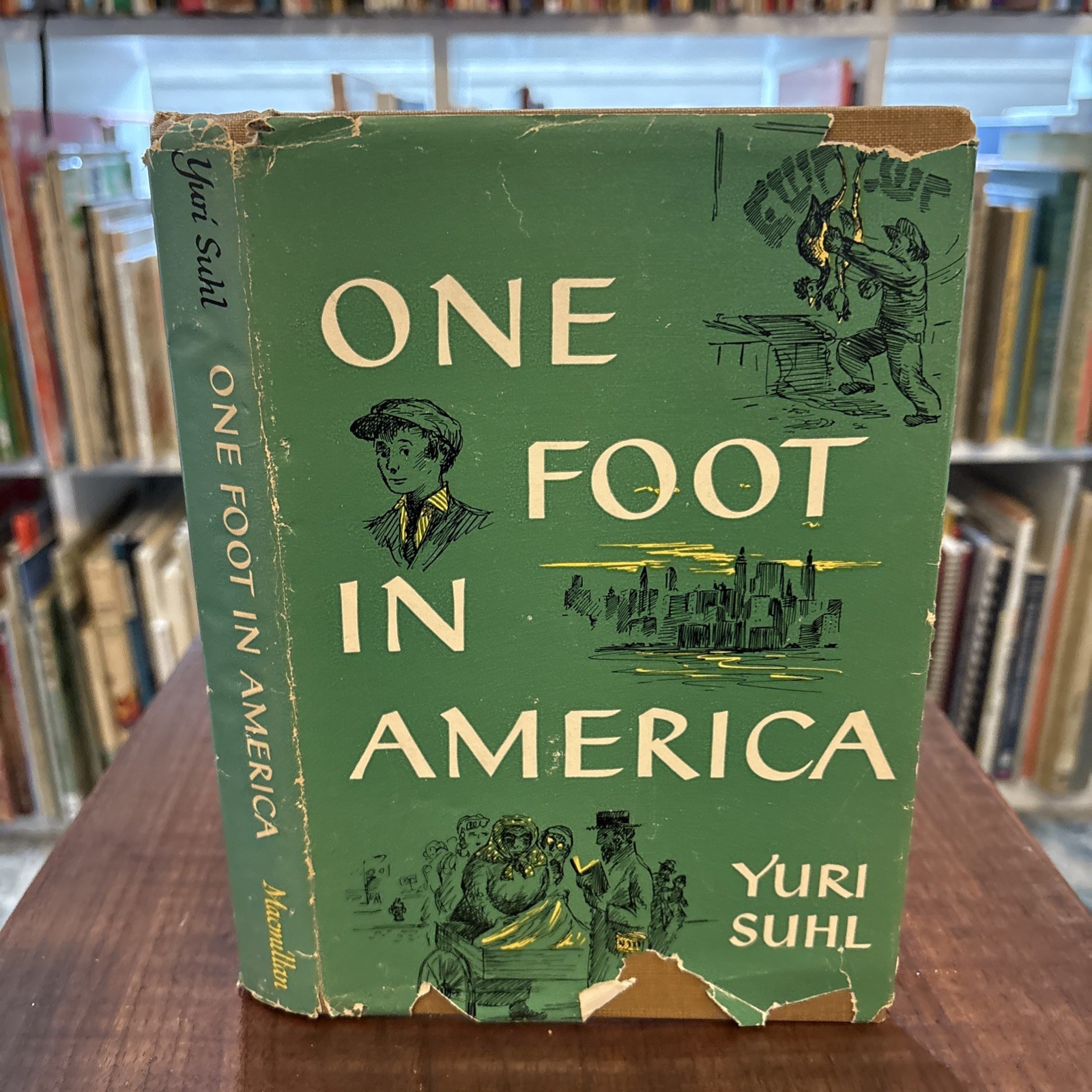 One Foot in America by Yuri Suhl Hardcover with Dust Jacket 1951 Macmillan b27