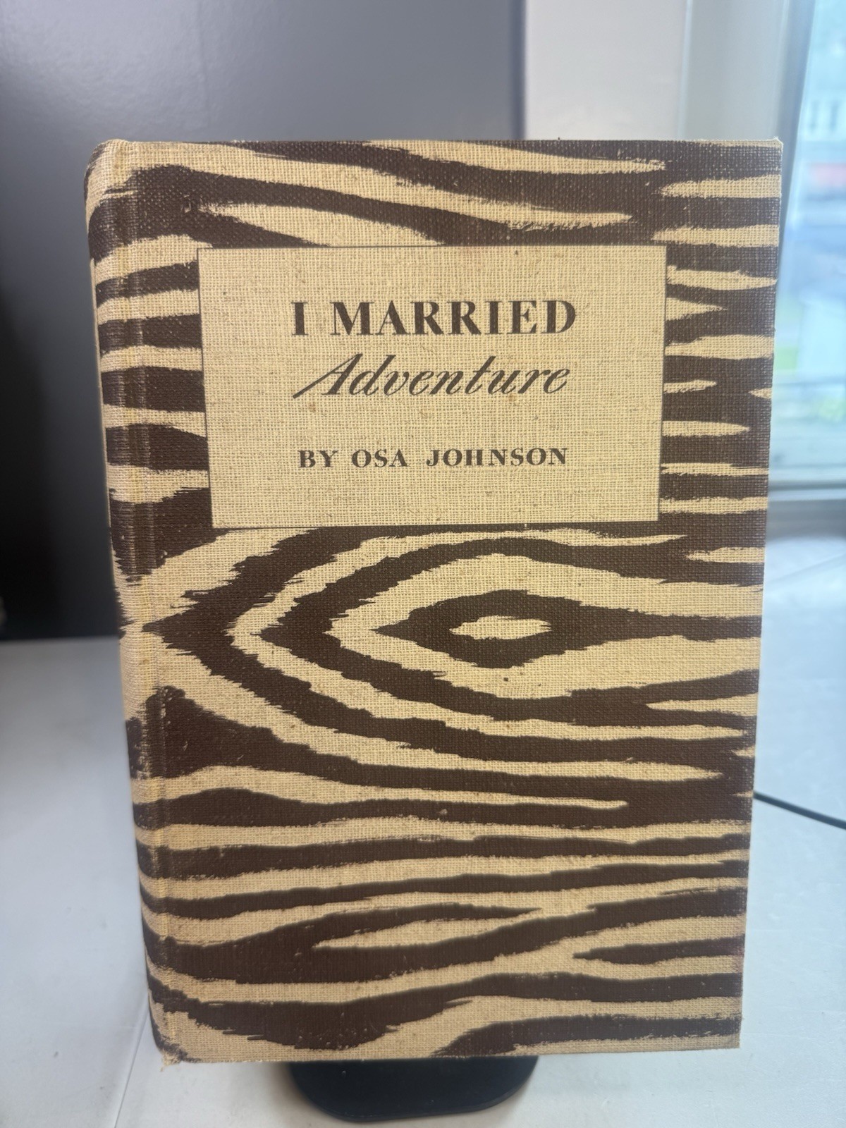 I Married Adventure Osa Johnson 1940 HC Zebra Cloth First Edition VTG Book