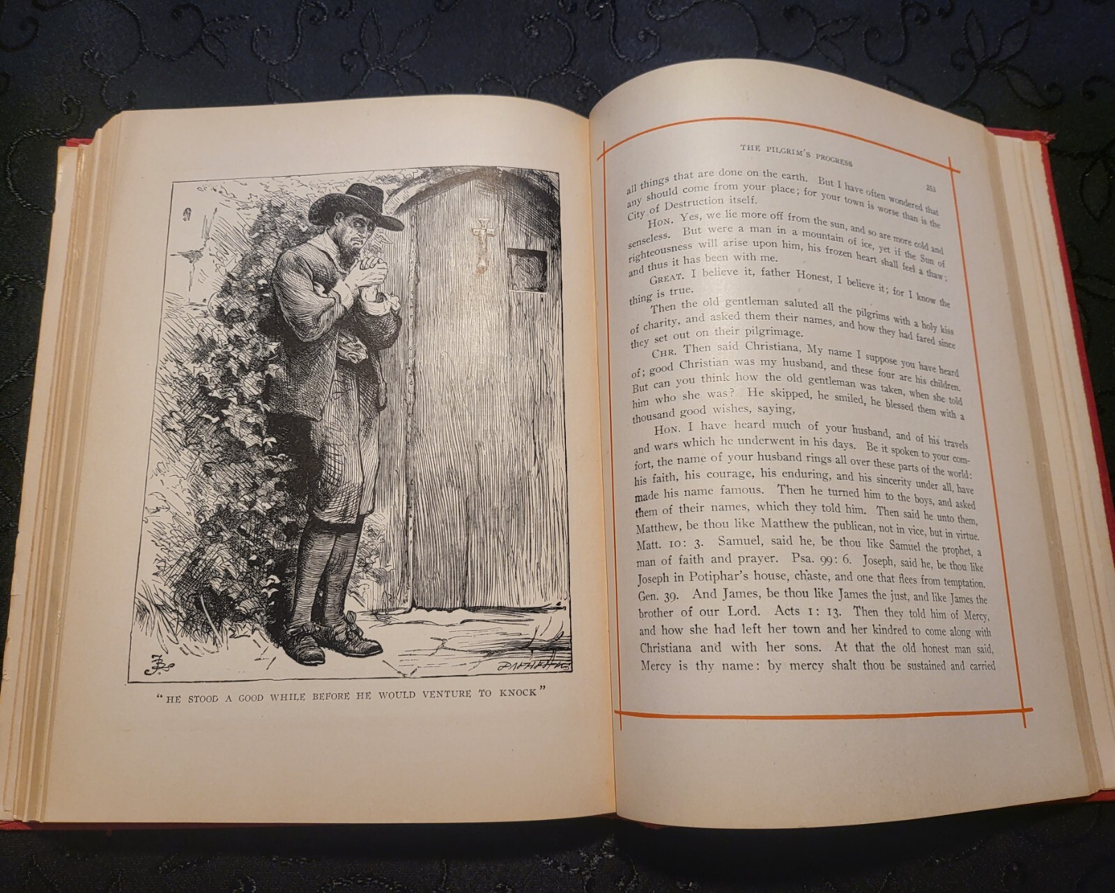 Antique Pilgrims Progress John Bunyan Red Line Edition The Christian Herald 1903