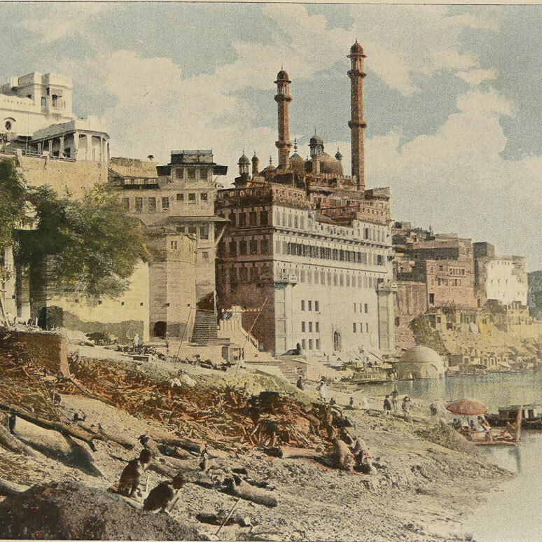 India Lahore 1890s Book w/ color photos of Varanasi Agra Amritsar Pakistan Tombs