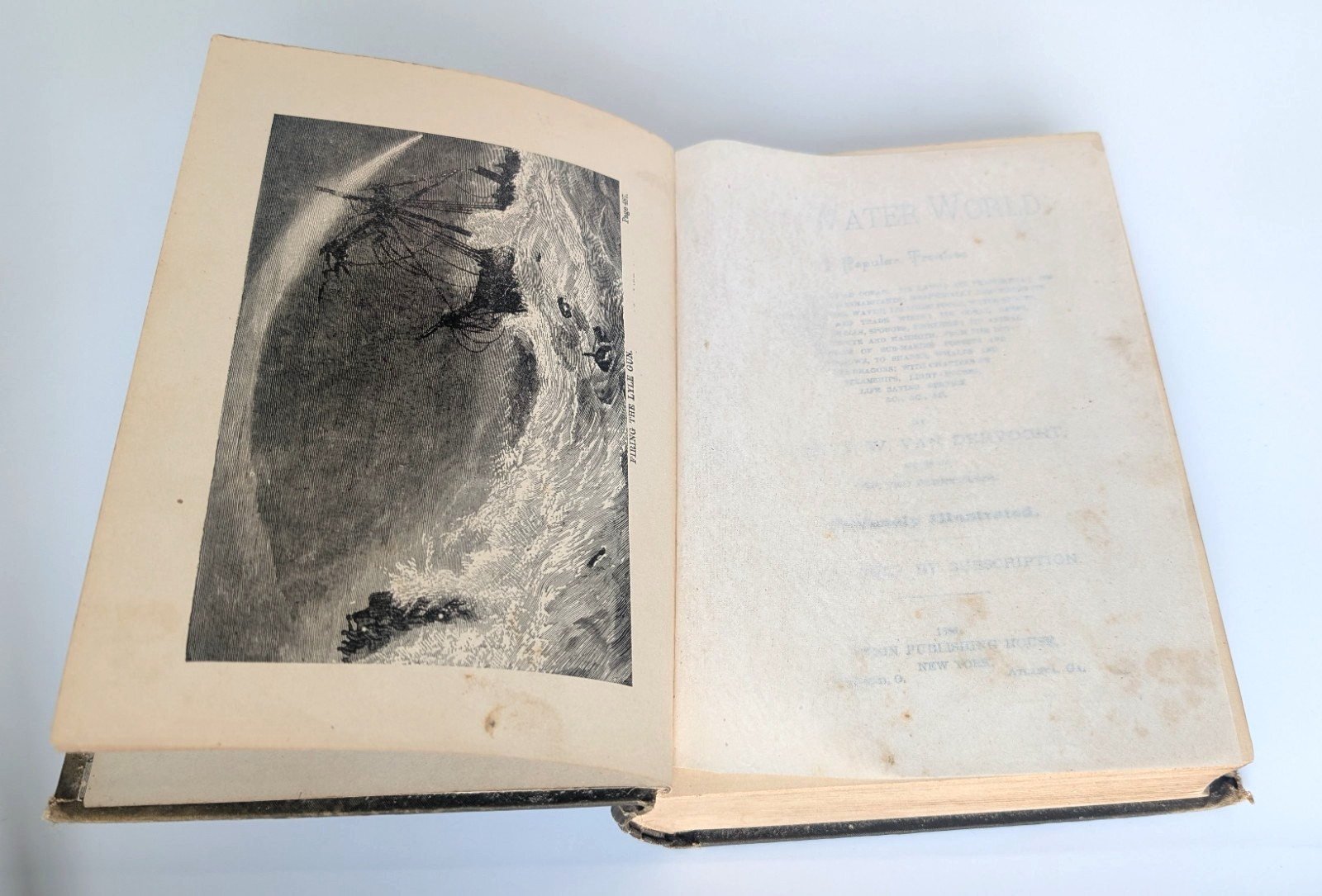1886 The Water World J.W. Van Dervoort Illustrated Victorian Ocean Exploration