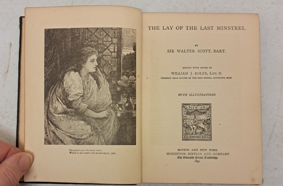 Antique Book 1891, Lay Of The Last Minstrel, Scott. Riverside Prs Cambrid#2.5.9