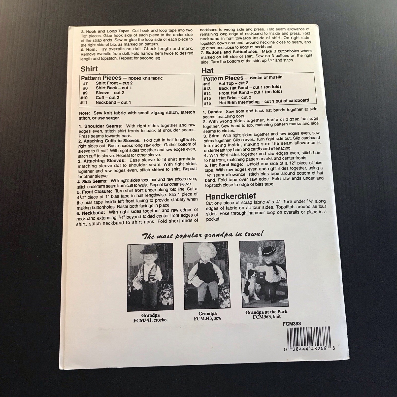 Grandparents at the Farm Doll Clothes Patterns Fibre-Craft 1993 FCM393