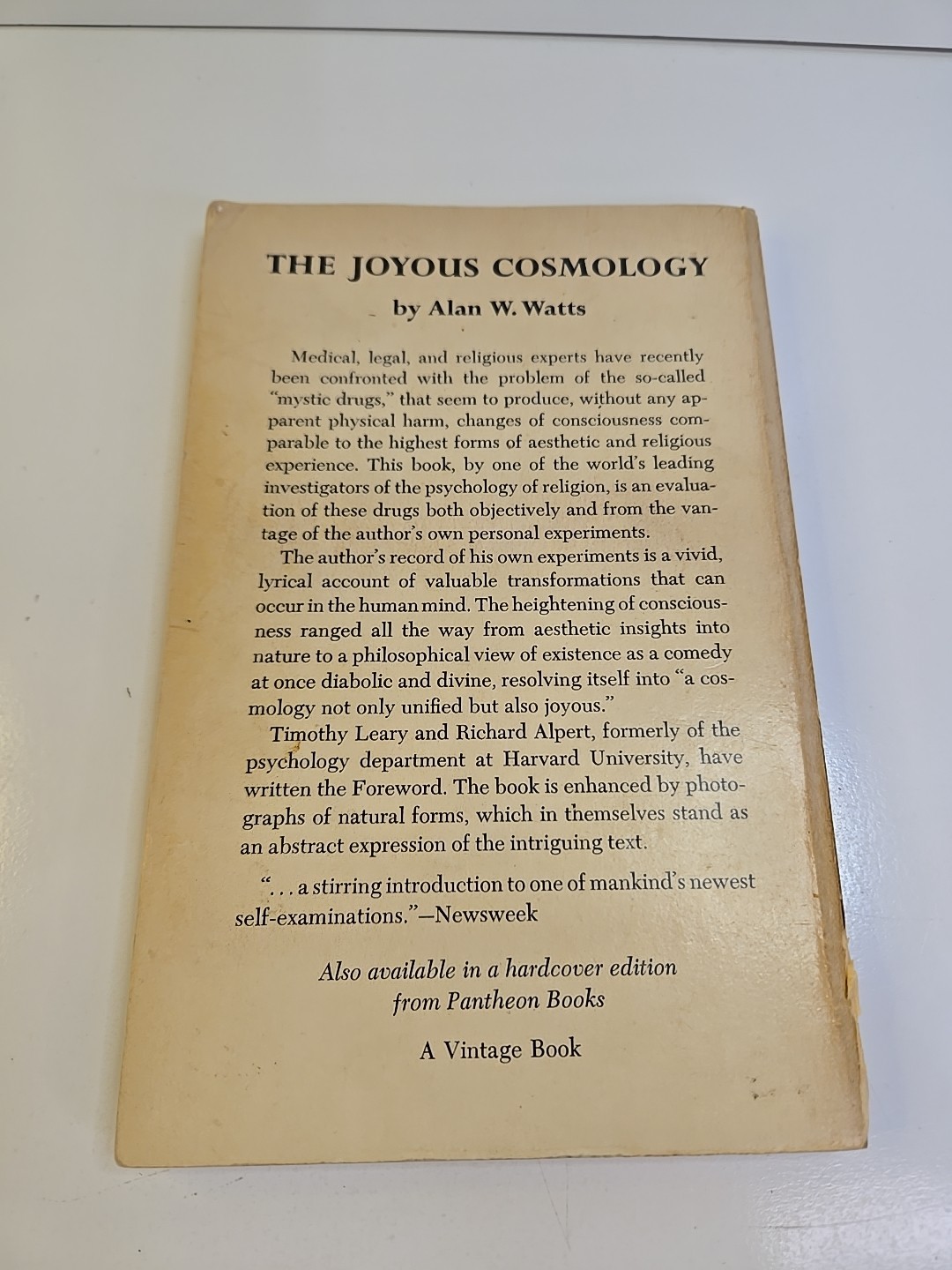 The Joyous Cosmology by Alan W. Watts 1962 Trade Paperback LSD. G-319