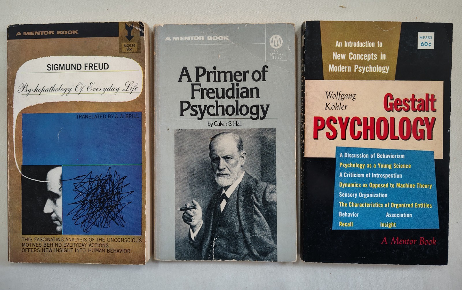 Psychopathology of Everyday Life, Freud, Gestalt Psychology, Kohler, Lot of 3