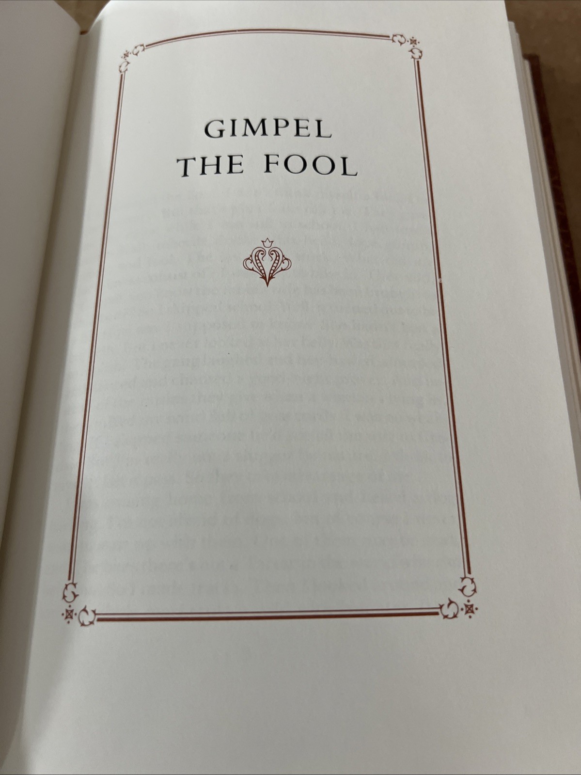 Franklin Library Isaac Bashevis Singer Gimpel the Fool 1983 Full Leather HC