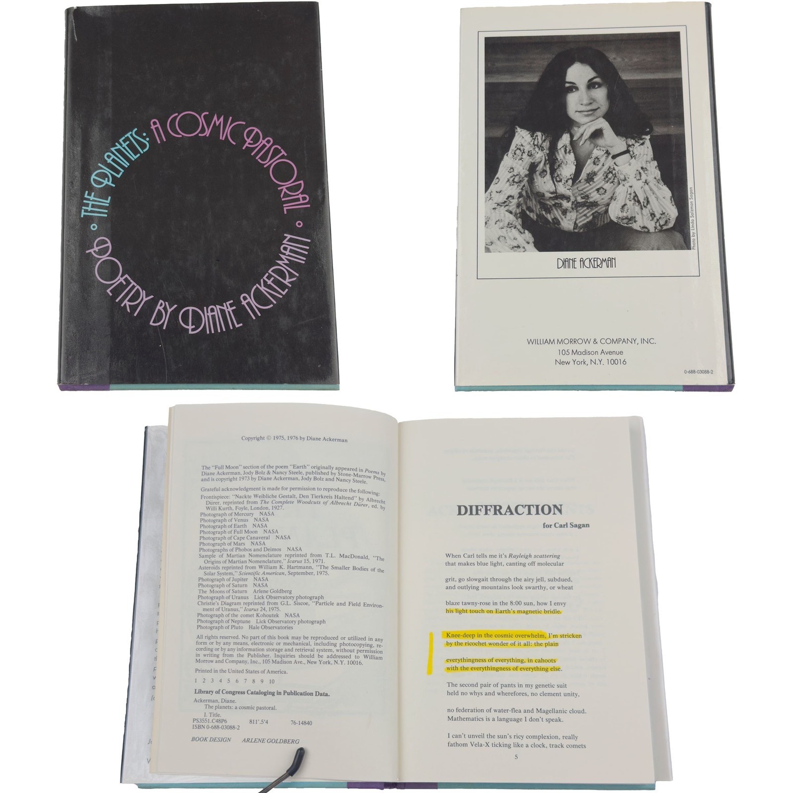 1976 Diane Ackerman — The Planets: A Cosmic Pastoral — Signed 1st Edition
