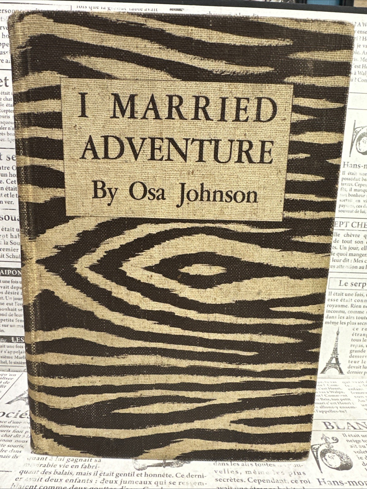 I Married Adventure Osa Johnson 1940 HC Zebra Cloth First Edition VTG Book