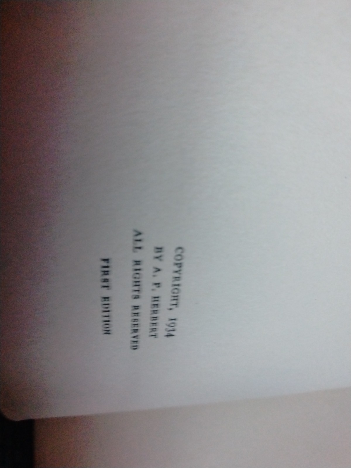 1934 HOLY DEADLOCK STATED FIRST EDITION HC BOOK NOVEL BY A.P. HERBERT