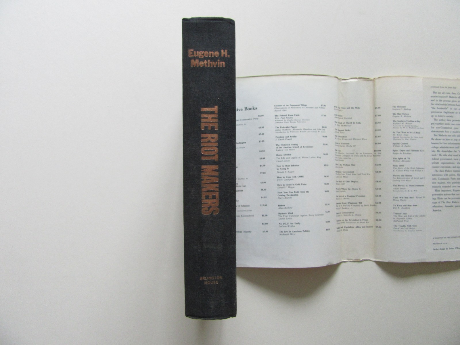 The Riot Makers by Eugene H. Methvin – Arlington House, 1st ed., NY, 1970