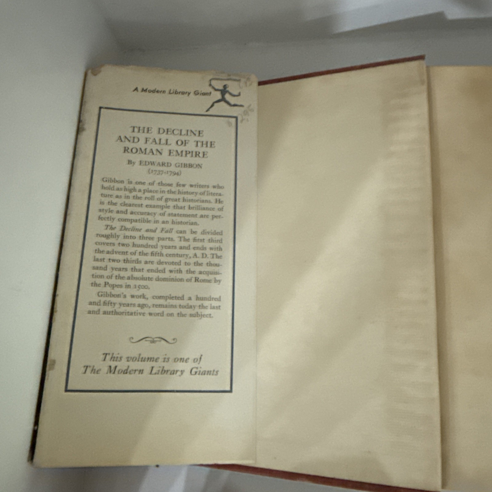 The Decline and Fall of the Roman Empire by Edward Gibbon Modern Library Giant