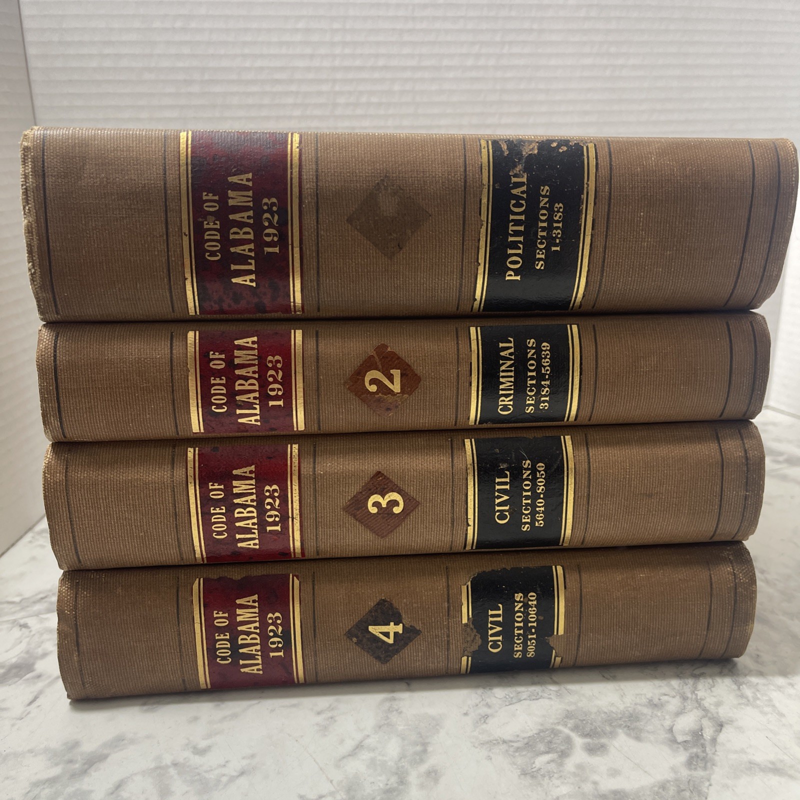 CODE OF ALABAMA 1923 CIVIL Complete 4 Vol Set Foote & Davies Rare Legal History