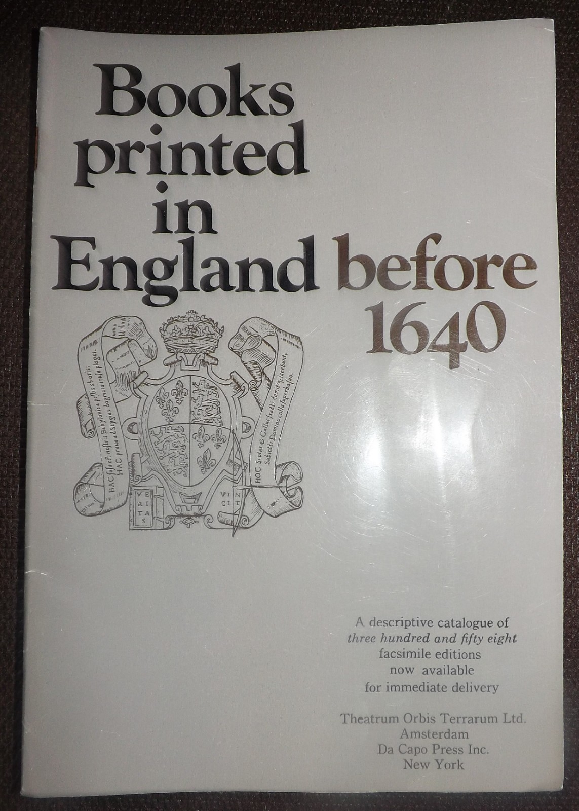 Books Printed In England Before 1640 paperback catalogue, VGC