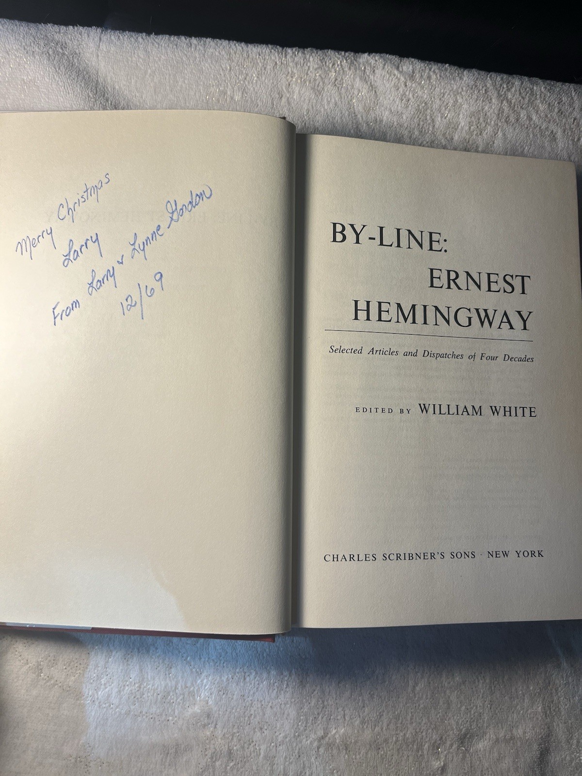 By-Line: Ernest Hemingway, Vintage 1967 Hardcover 1st Edition