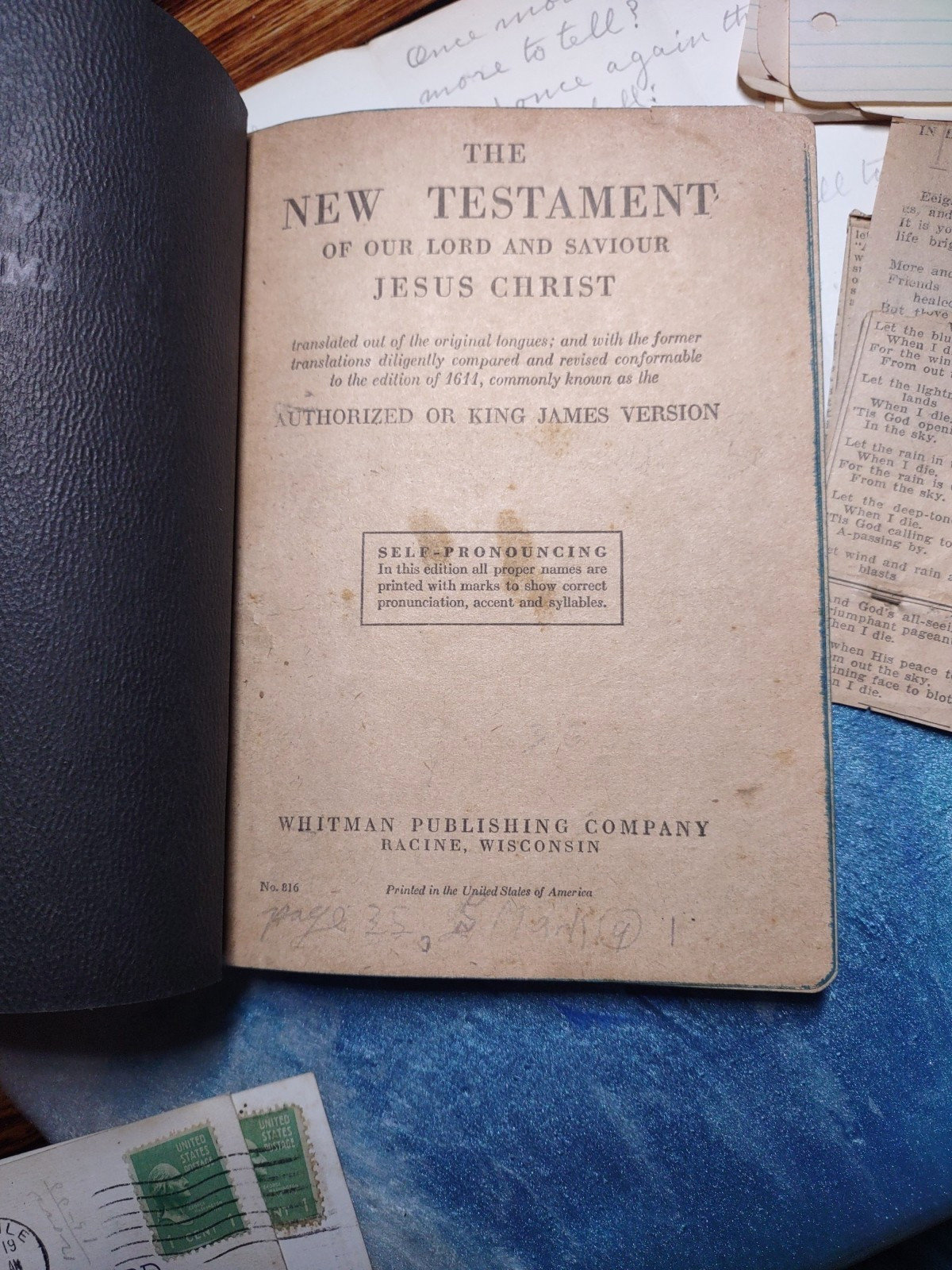 1901 Standard Bible w/ New Testament & Ephemera From 1940’s