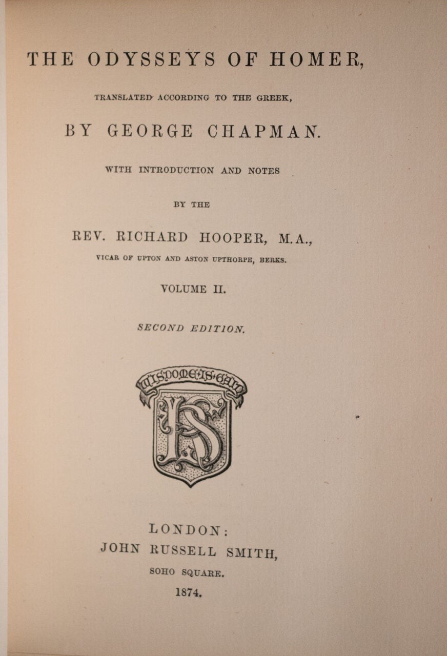 Odysseys of Homer Homer’s Batrachomyomachia Hymns and Epigrams / 1874