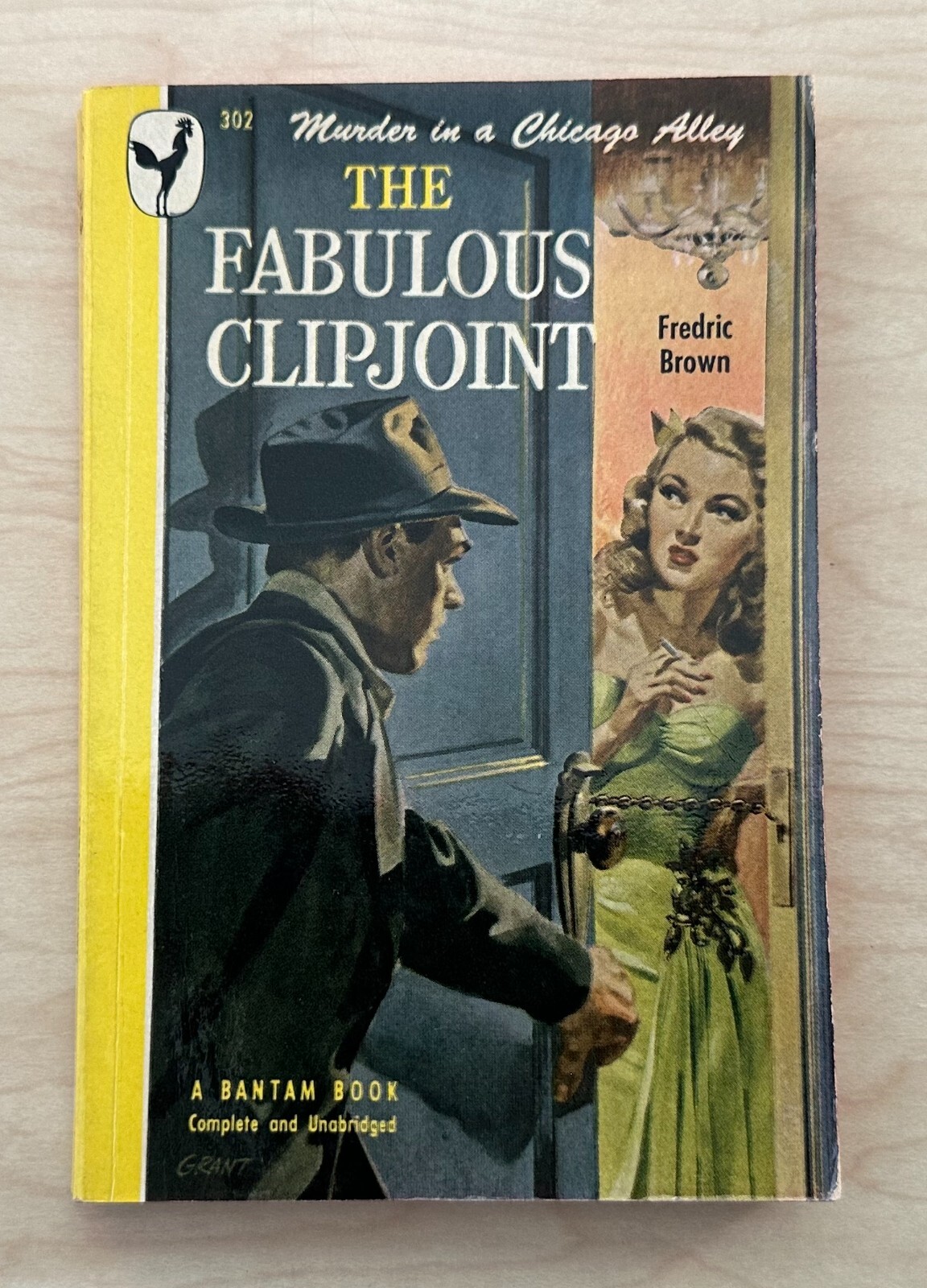 THE FABULOUS CLIPJOINT Fredric Brown (1948) Bantam GRANT Vintage Paperback RARE