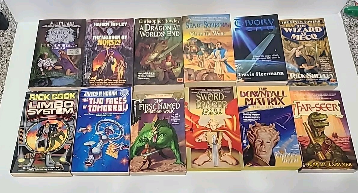 Lot of 35 Vintage Sci-Fi Fantasy Paperback Books Various Authors