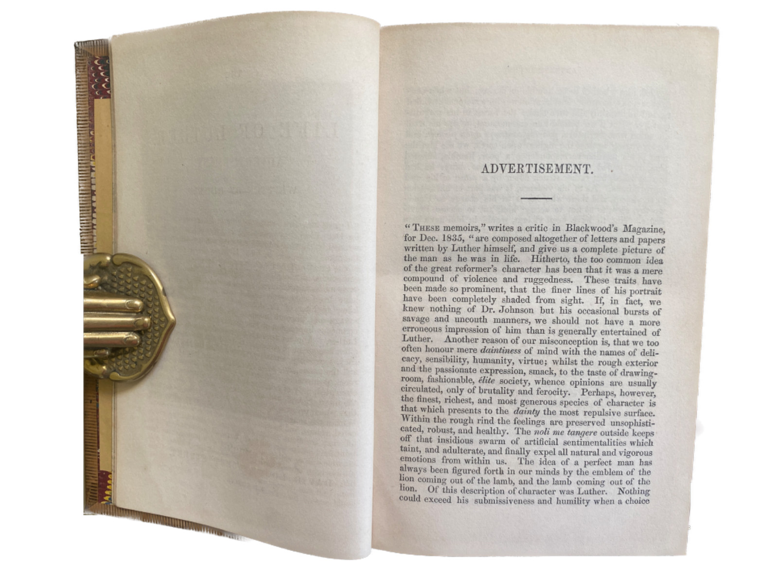 LUTHER AUTOBIOGRAPHY 1846 FINE BINDING HB Lutheran Protestant HAZLITT Edinburgh