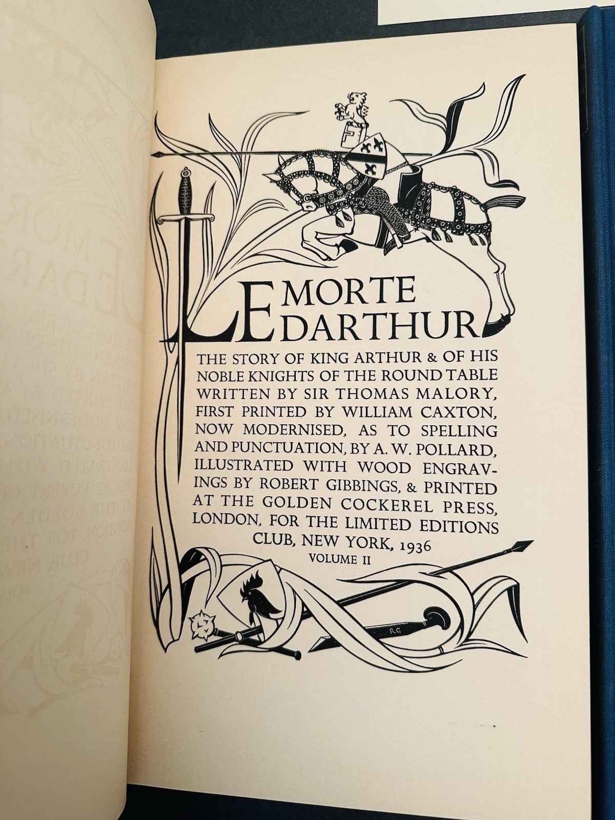 Le Morte D’Arthur by Thomas Malory (1936, HC w/ Slipcase) Limited Editions Club