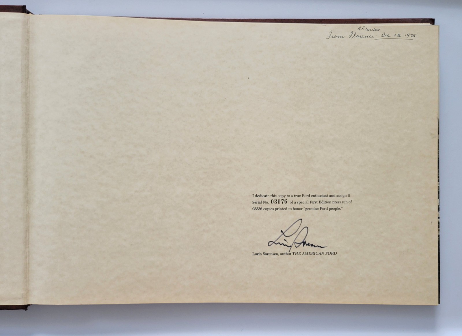 The American Ford, Numbered & Signed 1st Ed 1975 HC, Leatherette