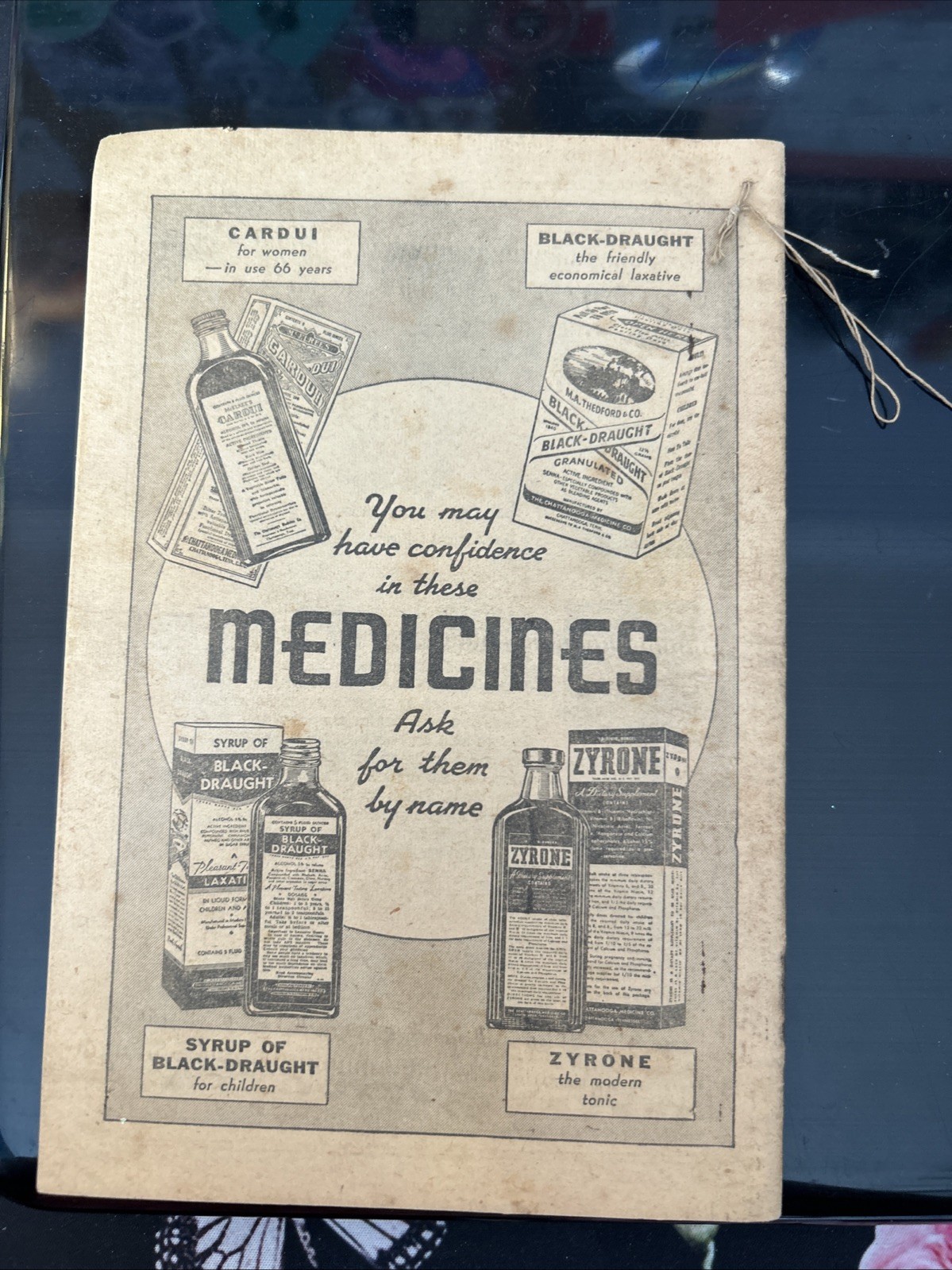 Ladies Birthday Almanac, 1948, 32 pages, Patent Medicines, Wine of Cardui