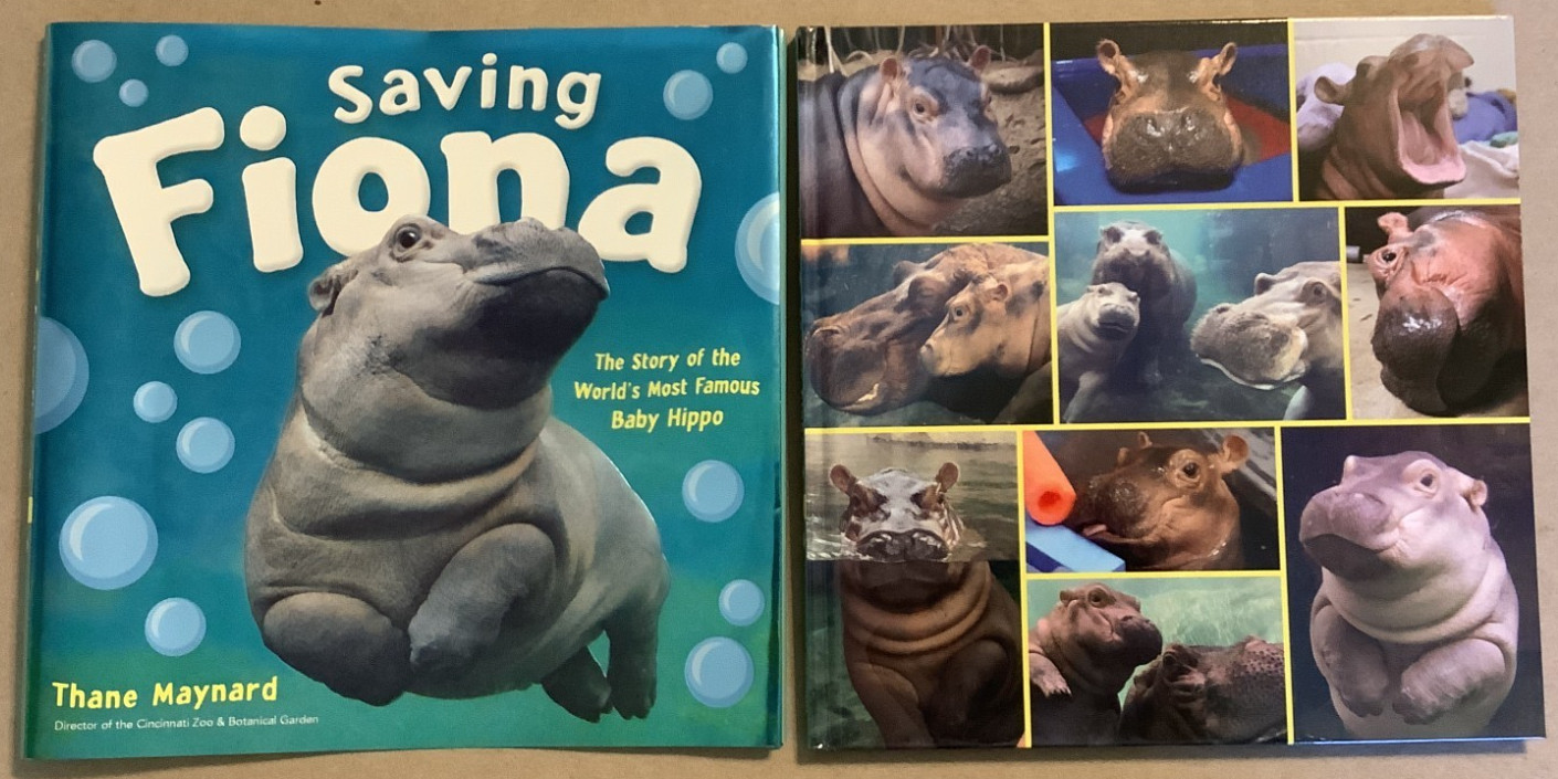 AUTOGRAPHED Fine 2018 HC DJ 1st ED Saving Fiona Hippo Thane Maynard