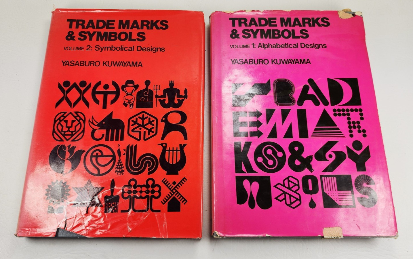 Trade Marks & Symbols, Vol 1 & 2 set, Yasaburo Kuwayama, 1973 Hardcovers w/DJ