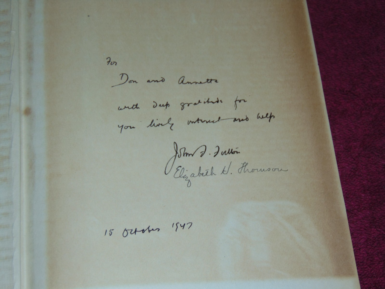 SIGNED “BENJAMIN SILLIMAN” BY JOHN FULTON, ELIZABETH THOMSON; AMERICAN SCIENTIST