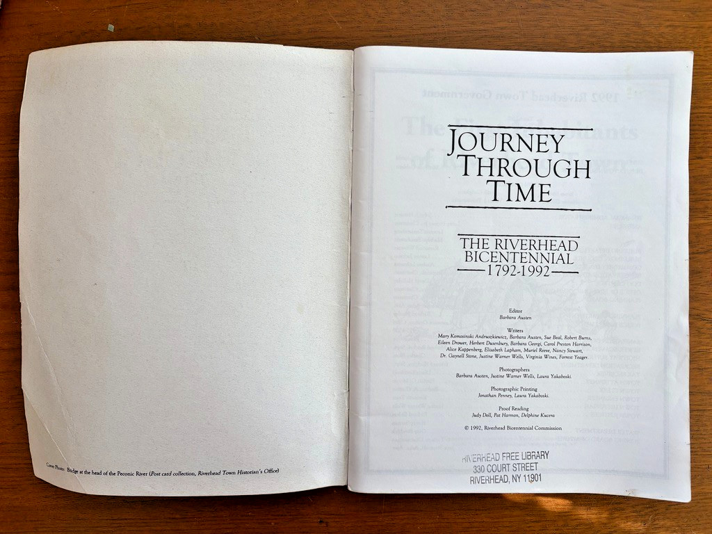 Journey Through Time Riverhead Bicentenial 1792- 1992 LI NY Ex-Library