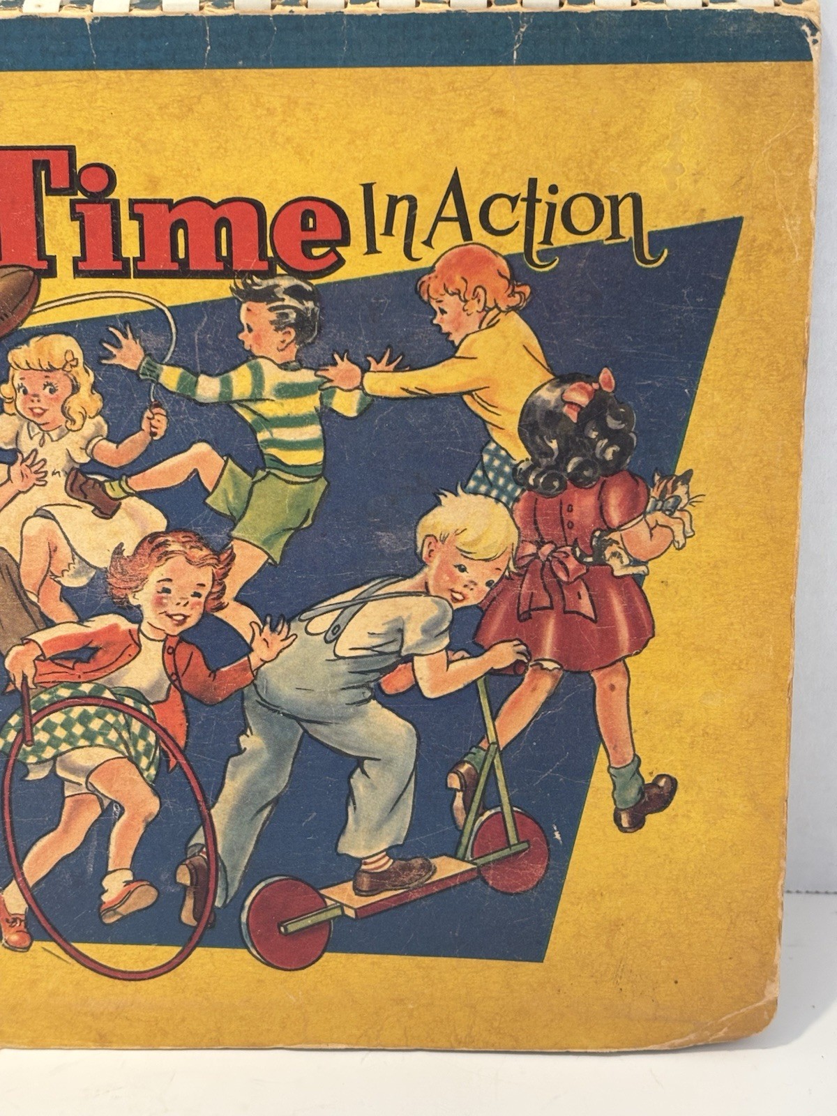 Vintage Play Time In Action Pop Up Book 1949 Softcover Spiral Bound