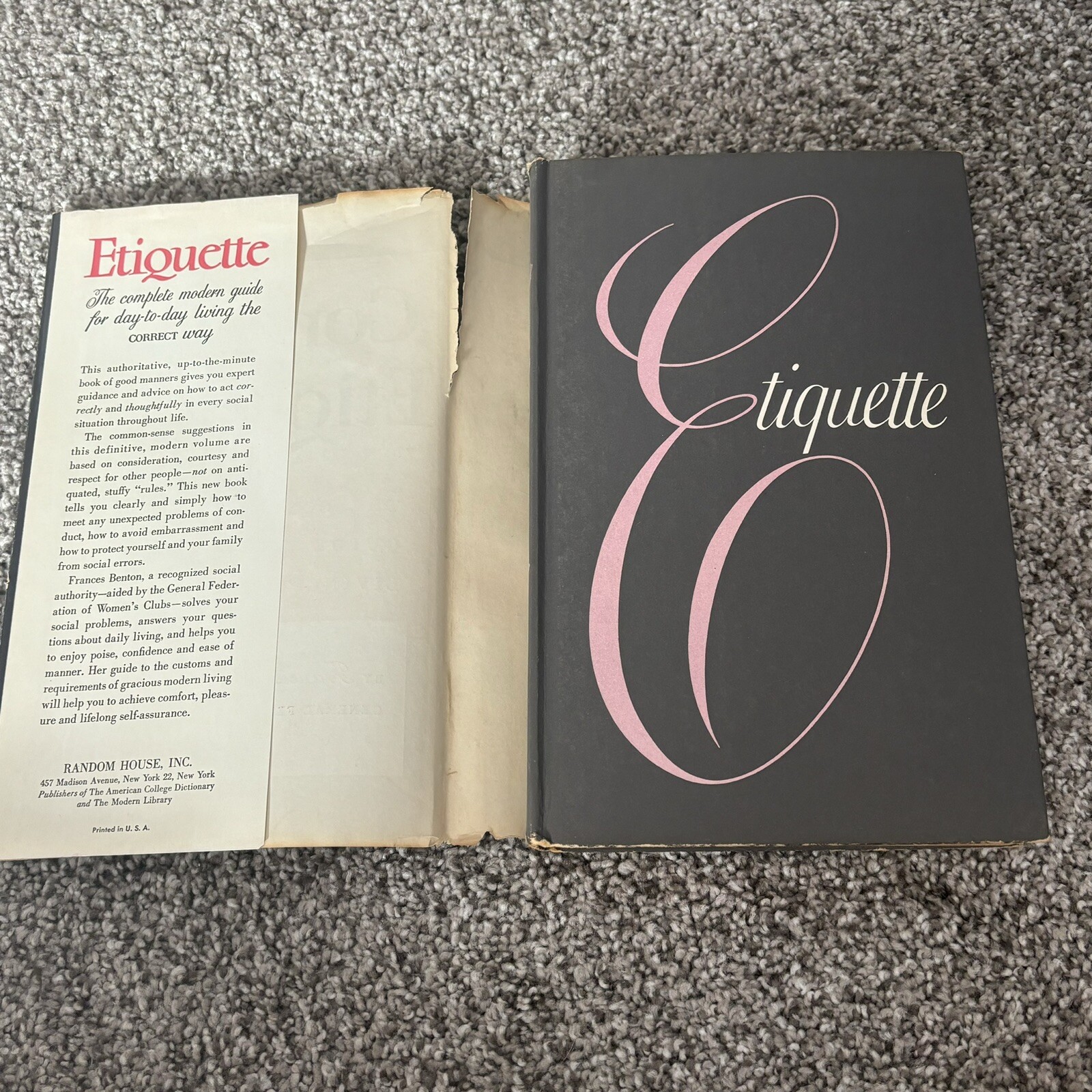 Vintage Complete Etiquette By Frances Benton 1956 First Printing Book