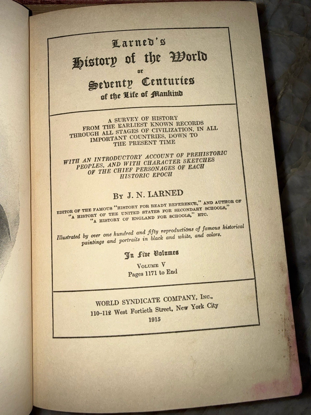 Antique 1915 Larned’s History of the World Complete 8 Vol Set IllustGilt Binding