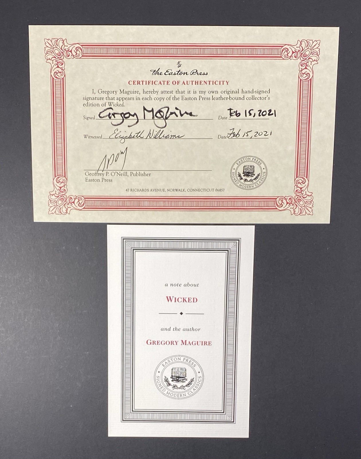 WICKED: 25TH ANNIVERSARY EDITION – Gregory Maguire – SIGNED Easton Press Leather