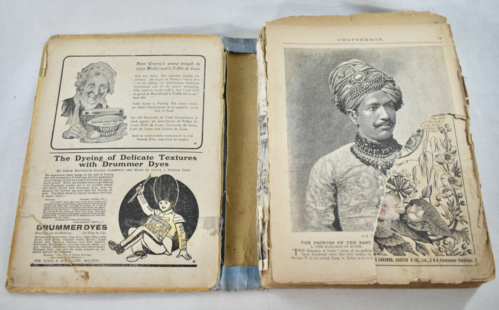 ANTIQUE CHATTERBOX HARDBACK CHILDRENS MAGAZINE BOOK c1920