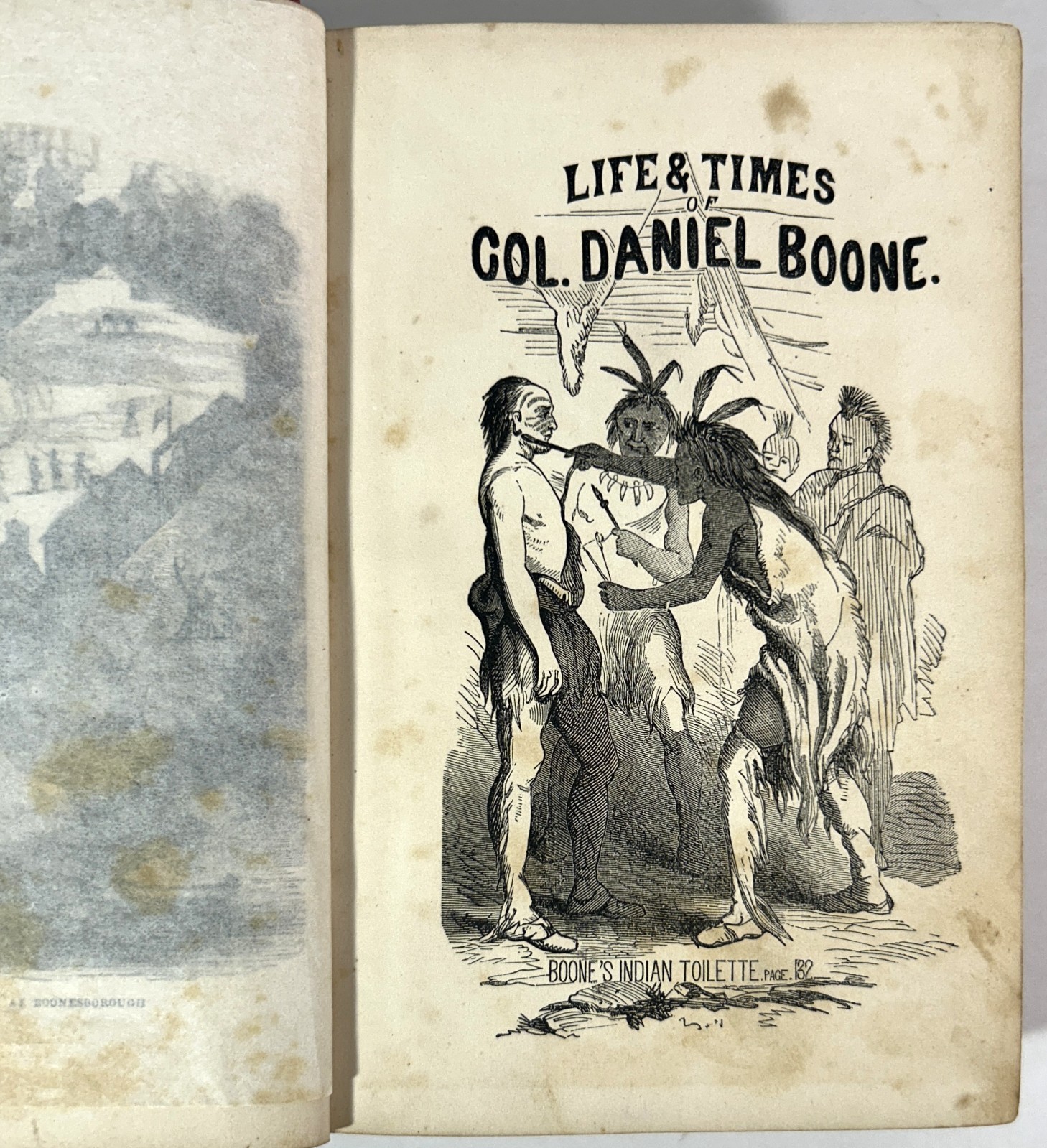 Life & Times of Col. Daniel Boone by Cecil B. Hartley 1859 Antique Hardcover