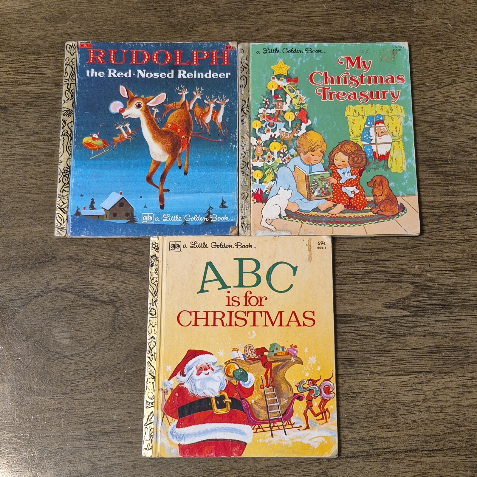 Golden Press & Western Pub Hardcover: Illustrated Christmas Books – Rudolph, ABC