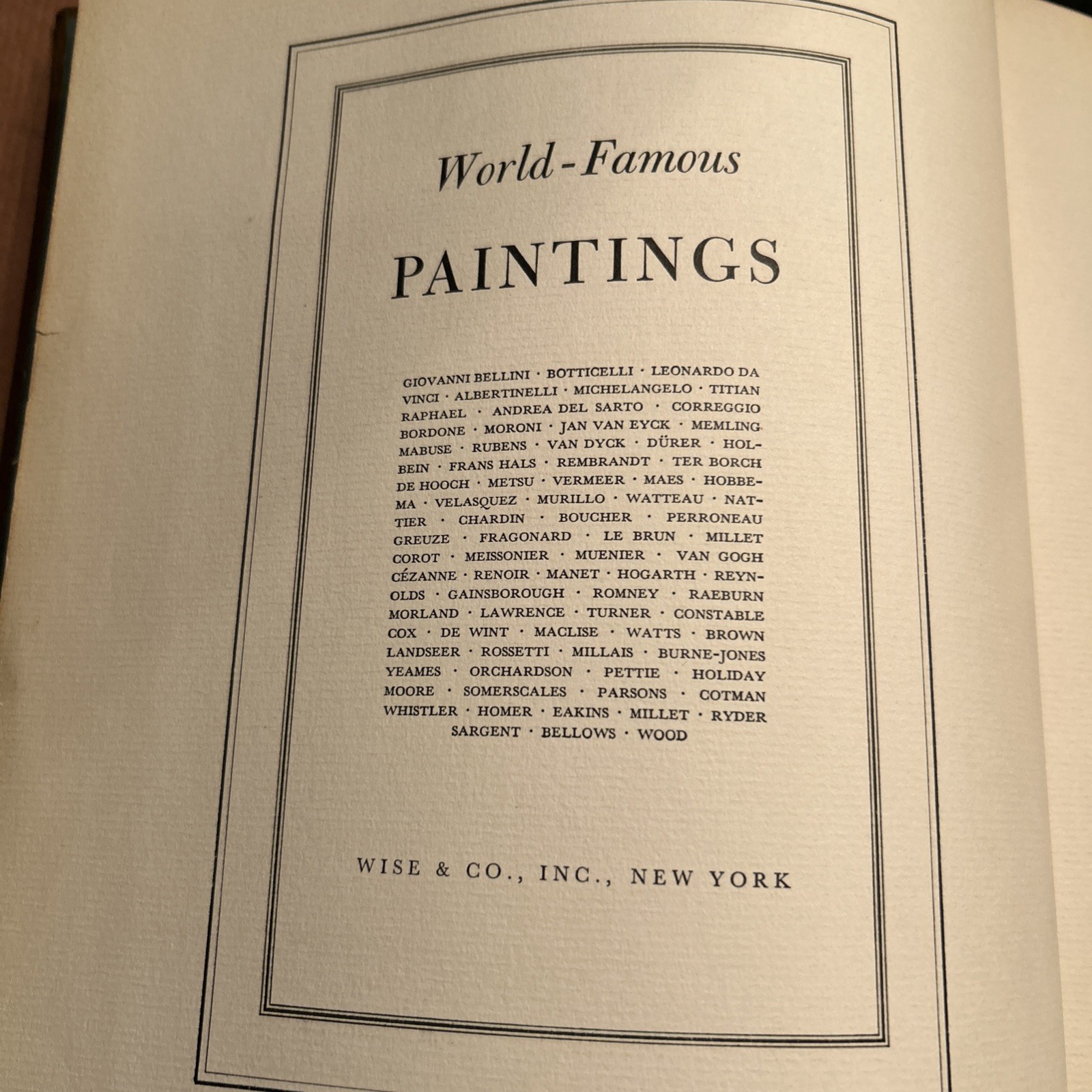Antique Vintage Book World Famous Paintings Edited By Rockwell Kent 1939 HB EC