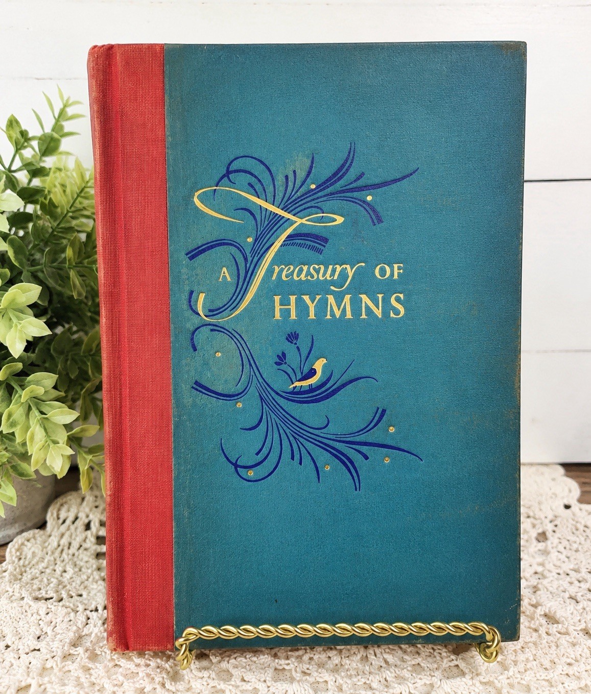 A Treasury of Hymns Leiper & Simon 1953 Vintage HC Illustrated Hymnal Book